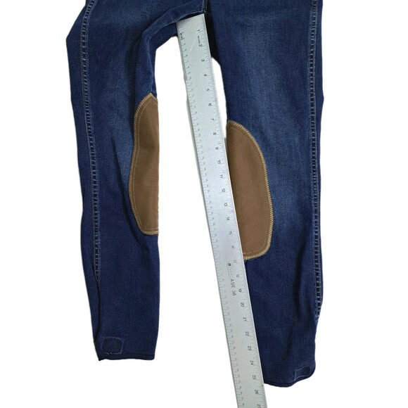 Goode Rider Riding Jeans Womens 28R Blue Denim Knee Patch Equestrian Breeches - Picture 11 of 12